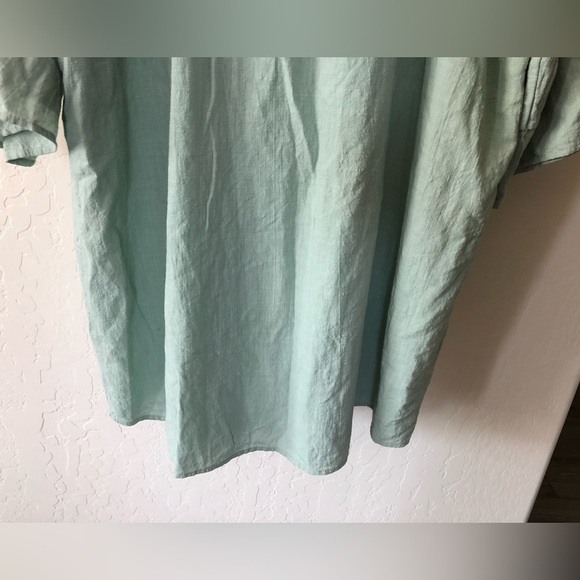 Umgee|Boho mint lace embroidered dress (or tunic top) with tiered ruffle sleeve• - Picture 4 of 13